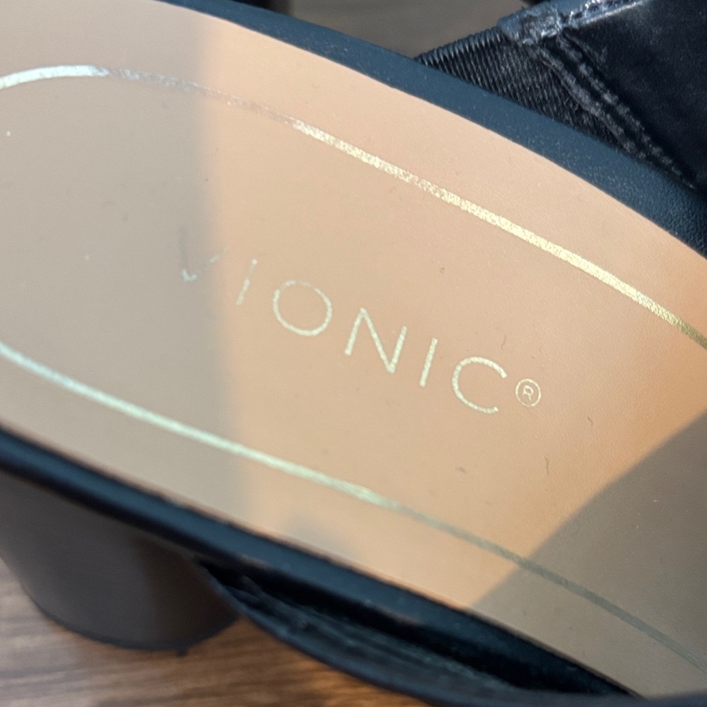 Vionic Black Croc-Patterned Mules - image 2